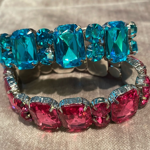 Jewelry - Pink & Turquoise Stretch Bracelets 2 bracelets